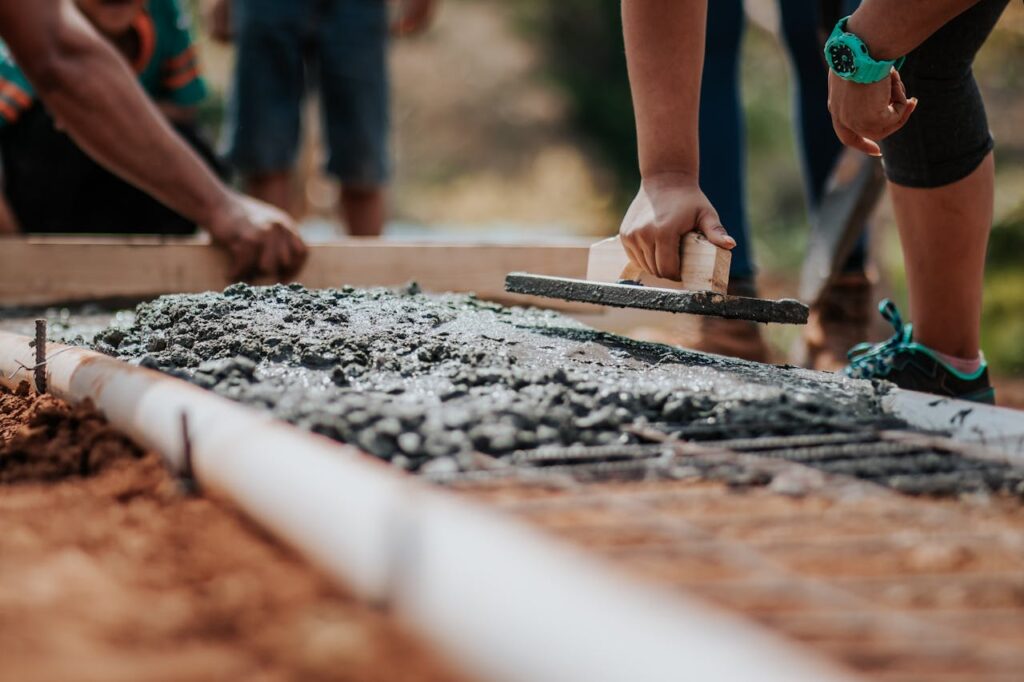 Bau Bauarbeiter Handwerk Ankerplatten Sichere und feste Verbindung von Bauelementen